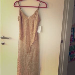 Gold sexy see through night dress